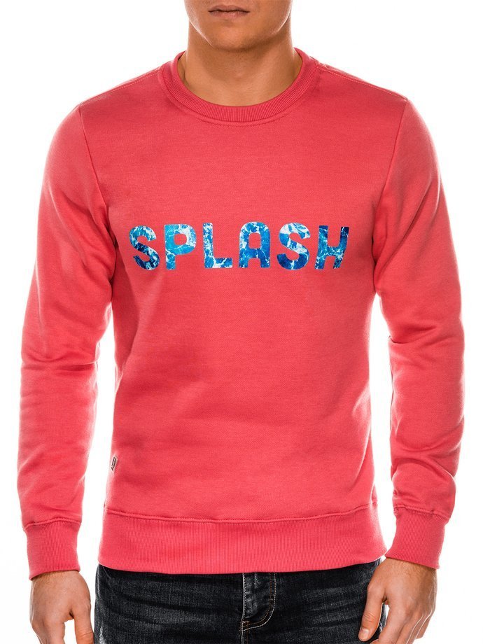 Men's printed sweatshirt - coral B988