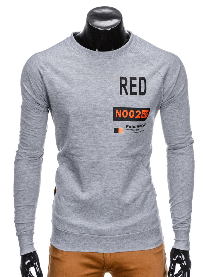 Men's printed sweatshirt - grey B787