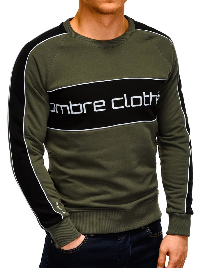 Men's printed sweatshirt - khaki B922