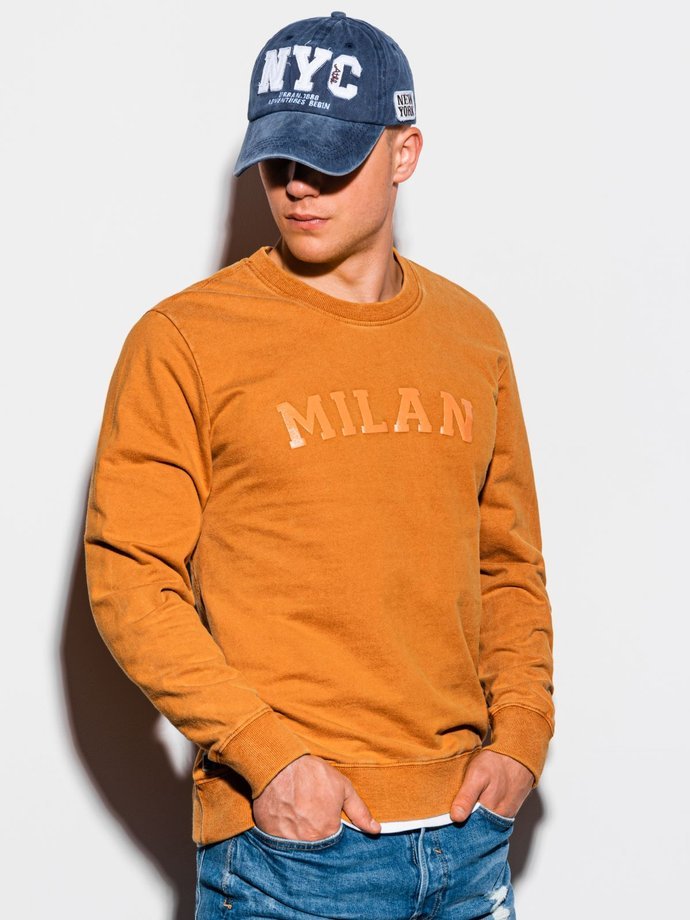 Men's printed sweatshirt - mustard B1026