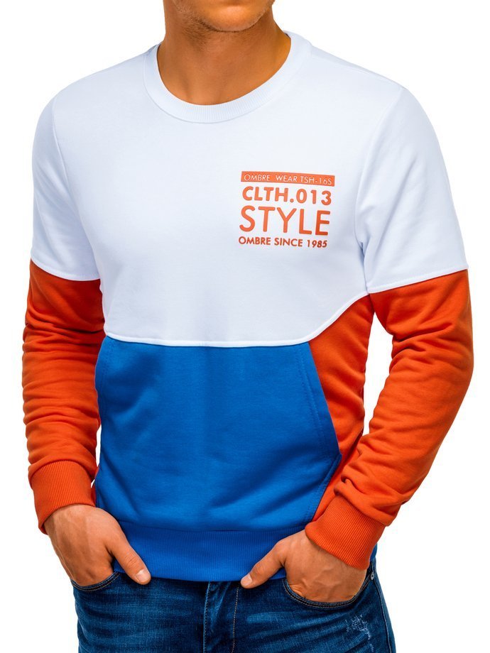 Men's printed sweatshirt - orange B936
