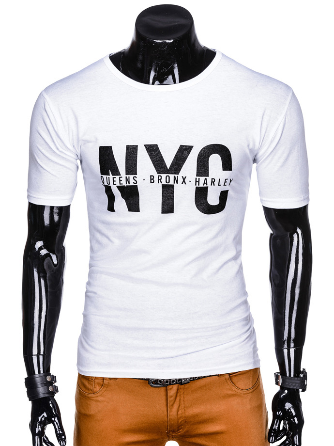 Men's printed t-shirt S1055 - white