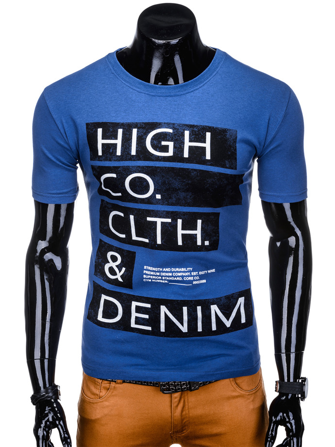 Men's printed t-shirt S1141 - blue