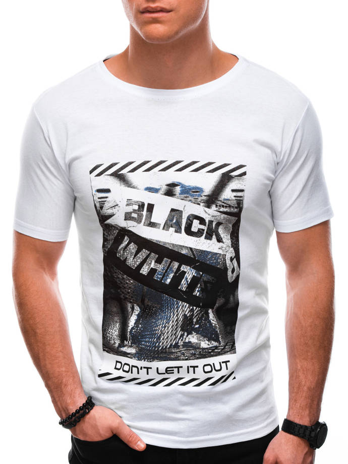 Men's printed t-shirt S1427 - white