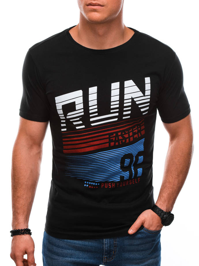 Men's printed t-shirt S1429 - black