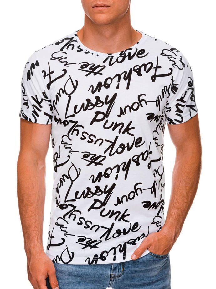 Men's printed t-shirt S1464 - white