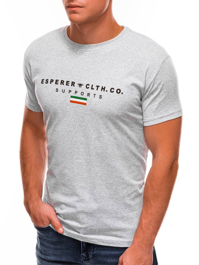 Men's printed t-shirt S1489 - grey