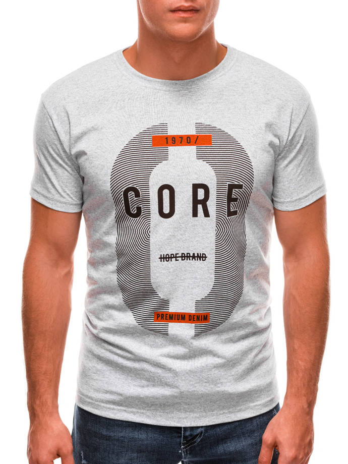 Men's printed t-shirt S1491 - grey