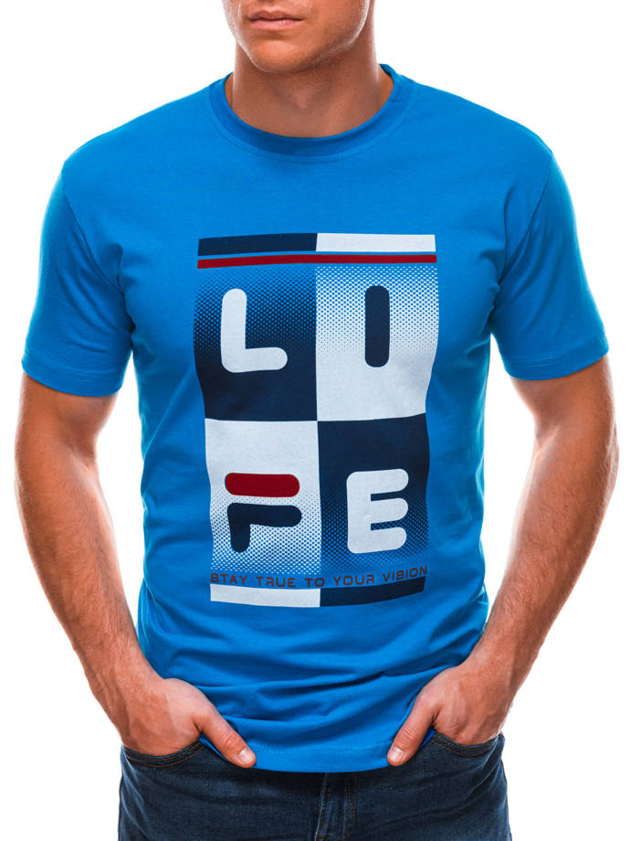 Men's printed t-shirt S1501 - blue
