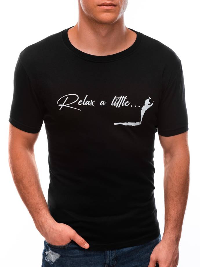 Men's printed t-shirt S1572 - black