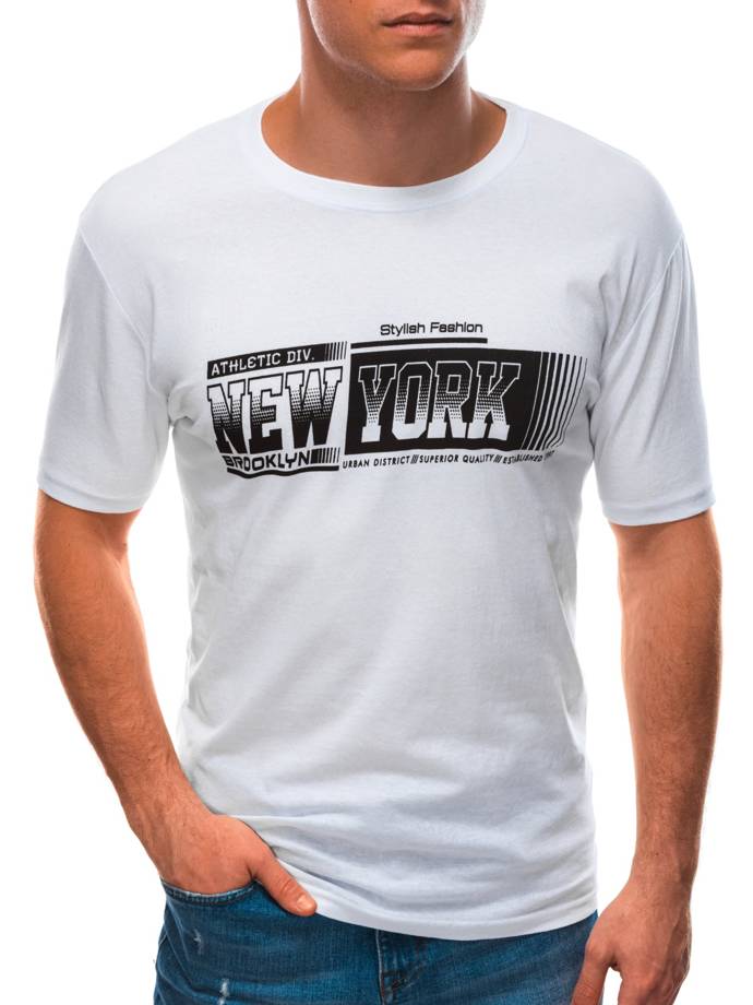 Men's printed t-shirt S1596 - white