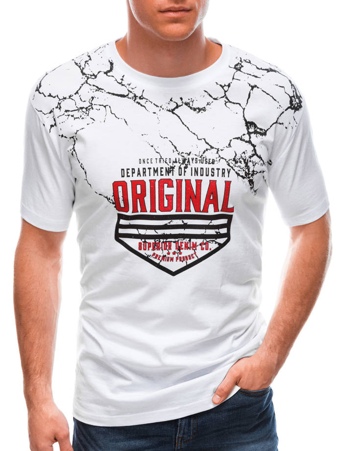 Men's printed t-shirt S1644 - white