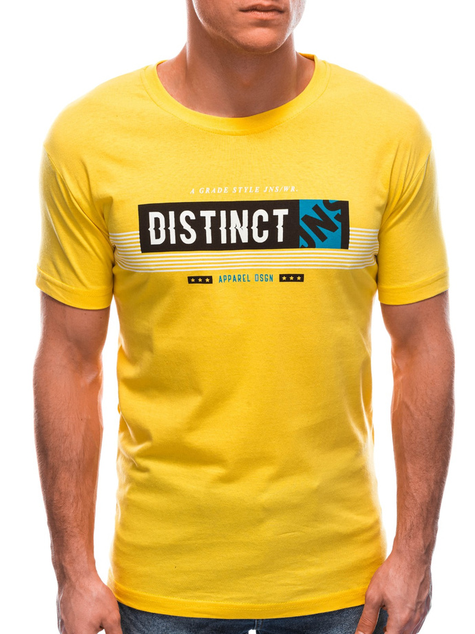 Men's printed t-shirt S1768 - yellow