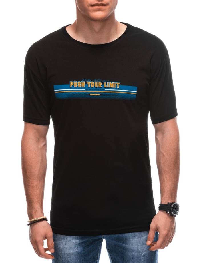 Men's printed t-shirt S1846 - black
