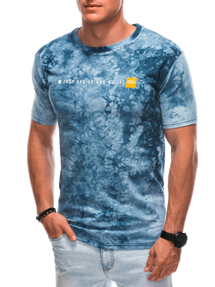 Men's printed t-shirt S1906 - blue