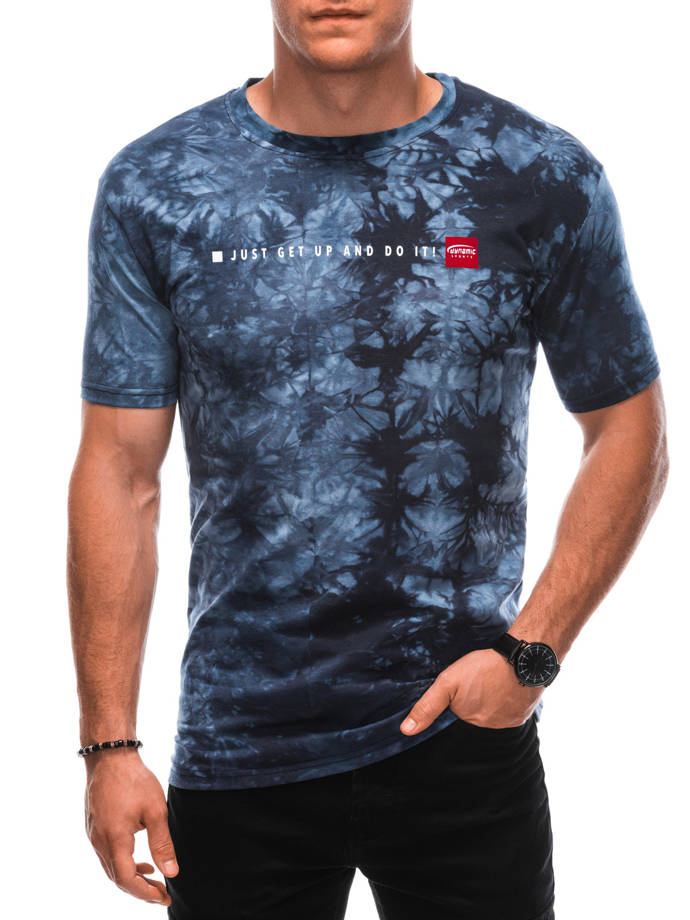 Men's printed t-shirt S1906 - navy blue