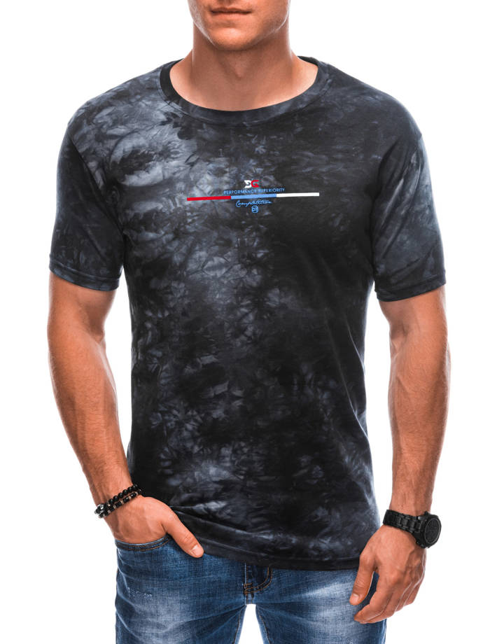 Men's printed t-shirt S1907 - graphite