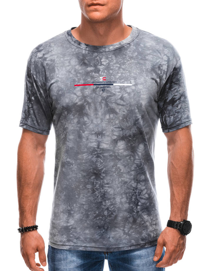 Men's printed t-shirt S1907 - grey