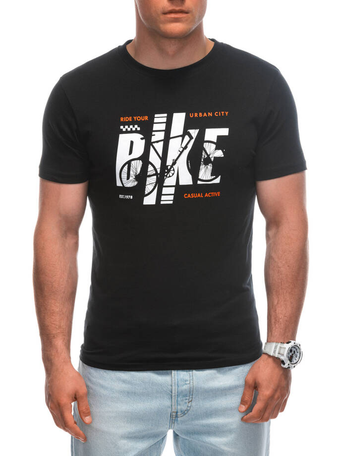 Men's printed t-shirt S1953 - black