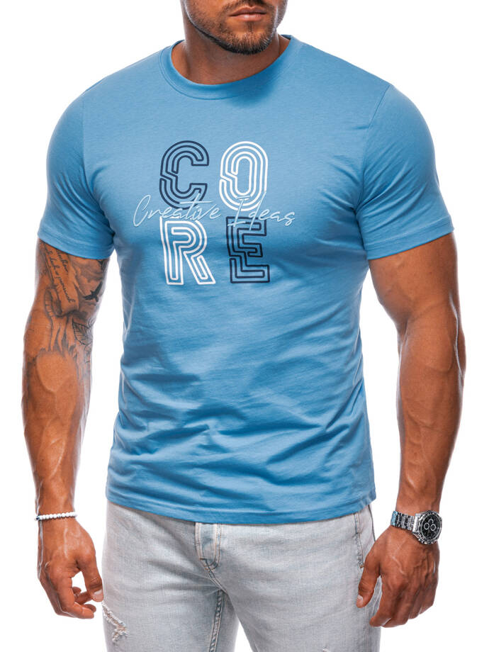 Men's printed t-shirt S2001 - blue