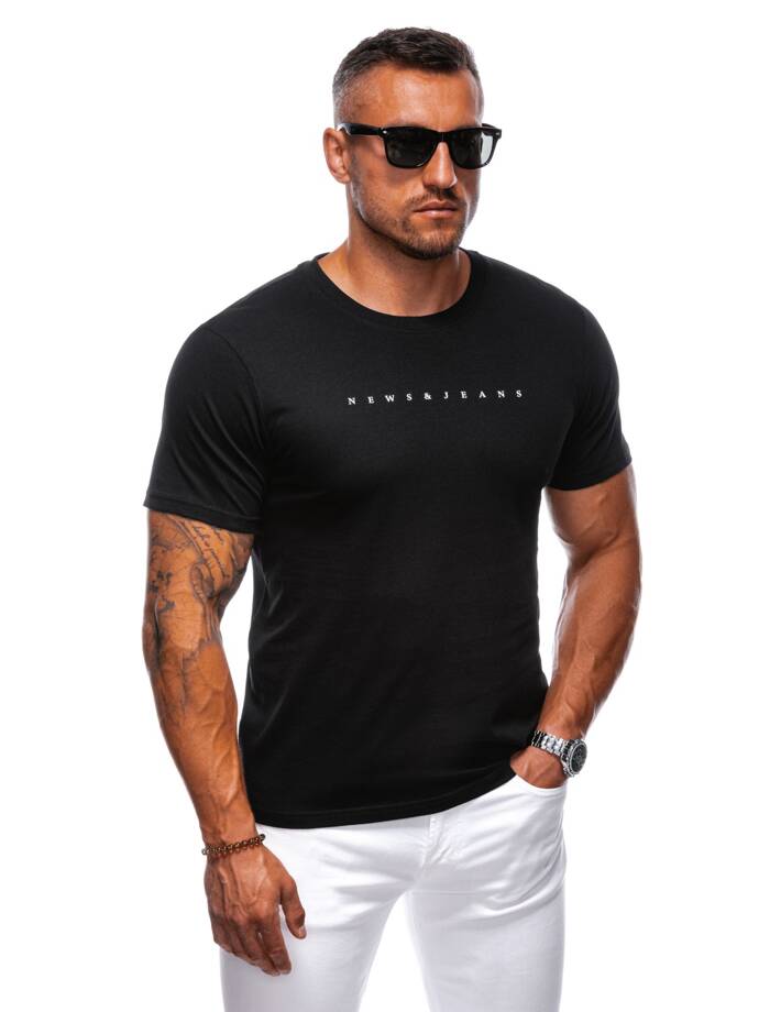 Men's printed t-shirt S2005 - black