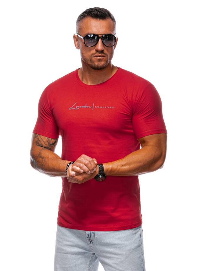 Men's printed t-shirt S2006 - red