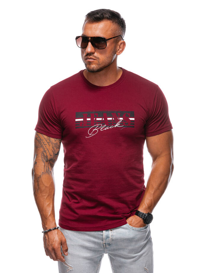 Men's printed t-shirt S2012 - dark red