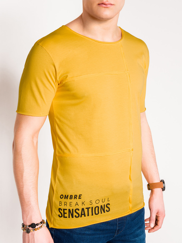 Men's printed t-shirt S979 - yellow
