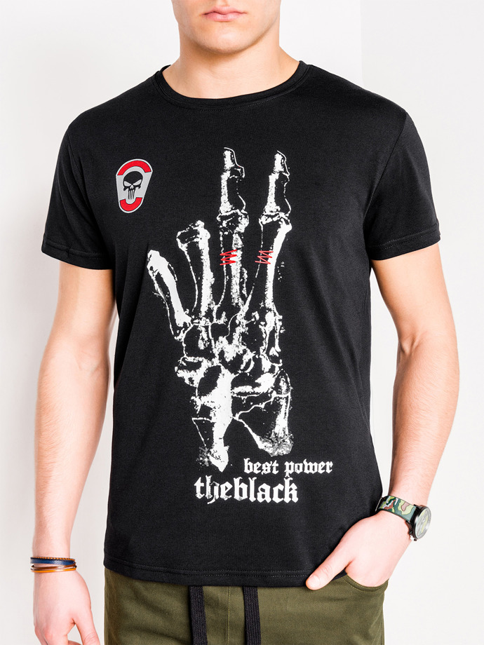 Men's printed t-shirt - black S1084