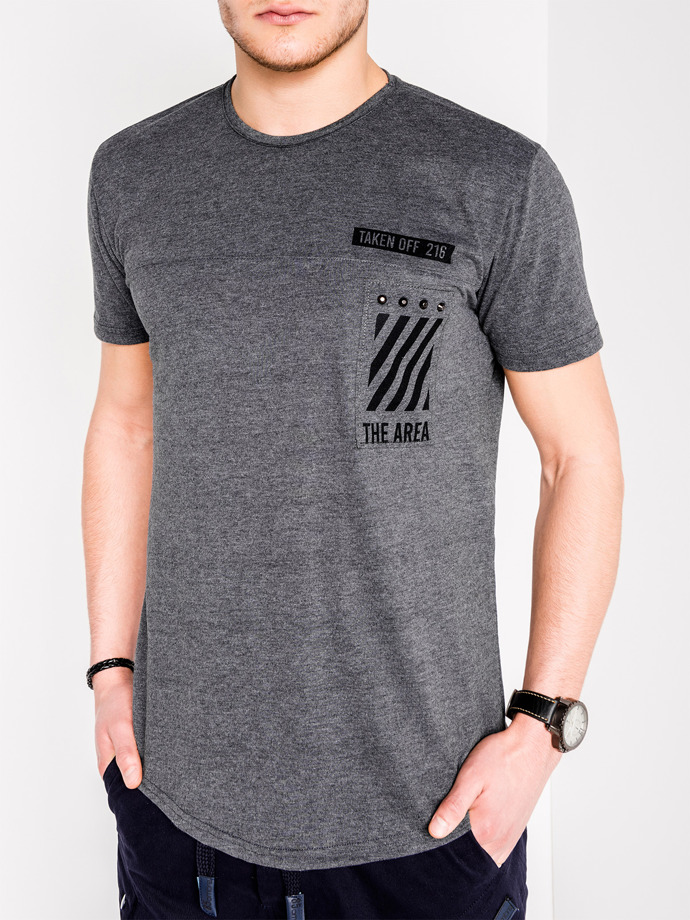 Men's printed t-shirt - dark grey S969