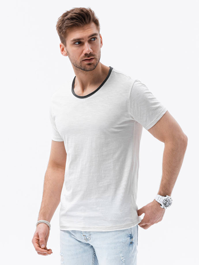 Men's printed t-shirt - ecru S1385