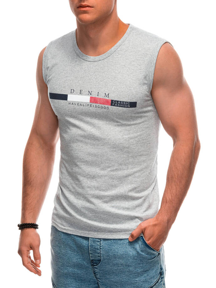 Men's printed tank top S1955 - grey