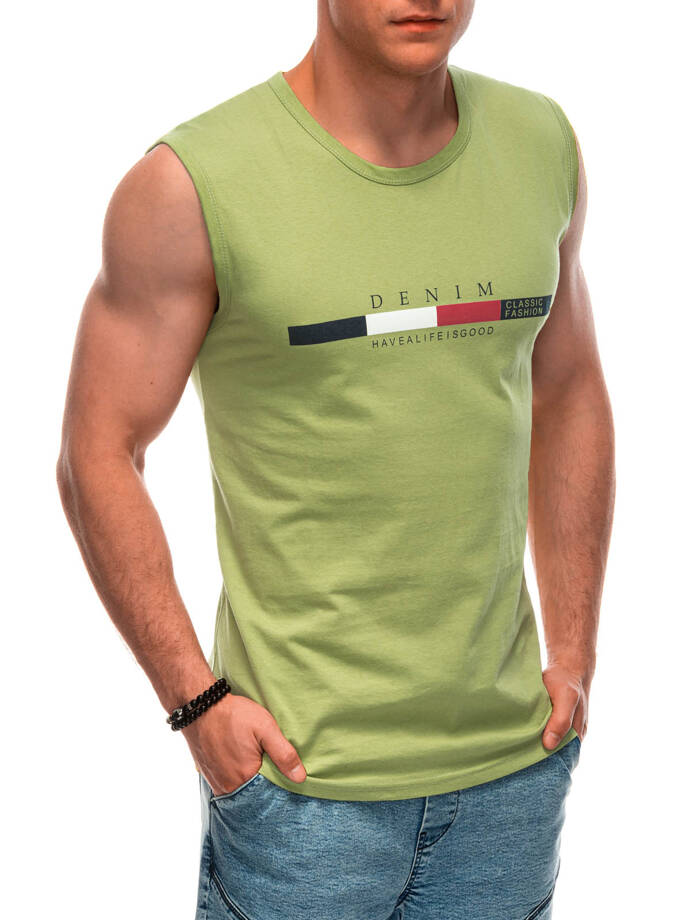 Men's printed tank top S1955 - light green