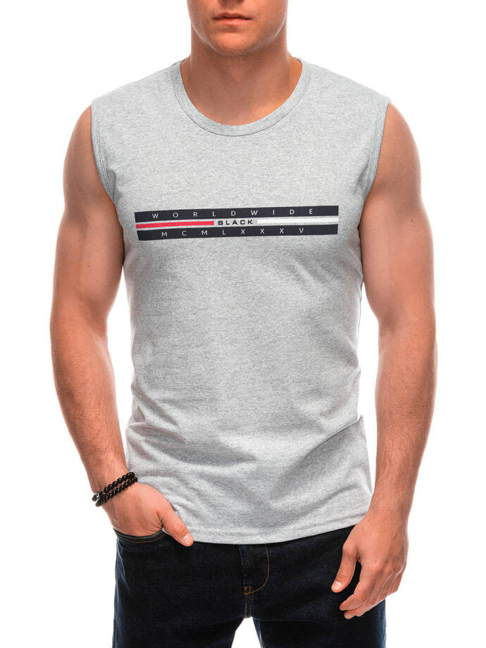 Men's printed tank top S1956 - grey