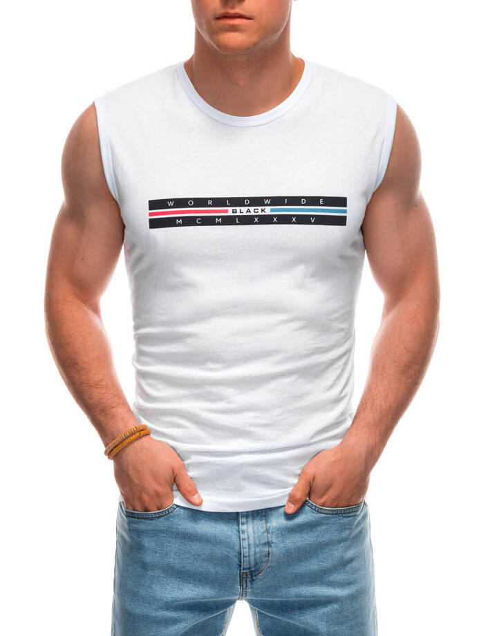 Men's printed tank top S1956 - white