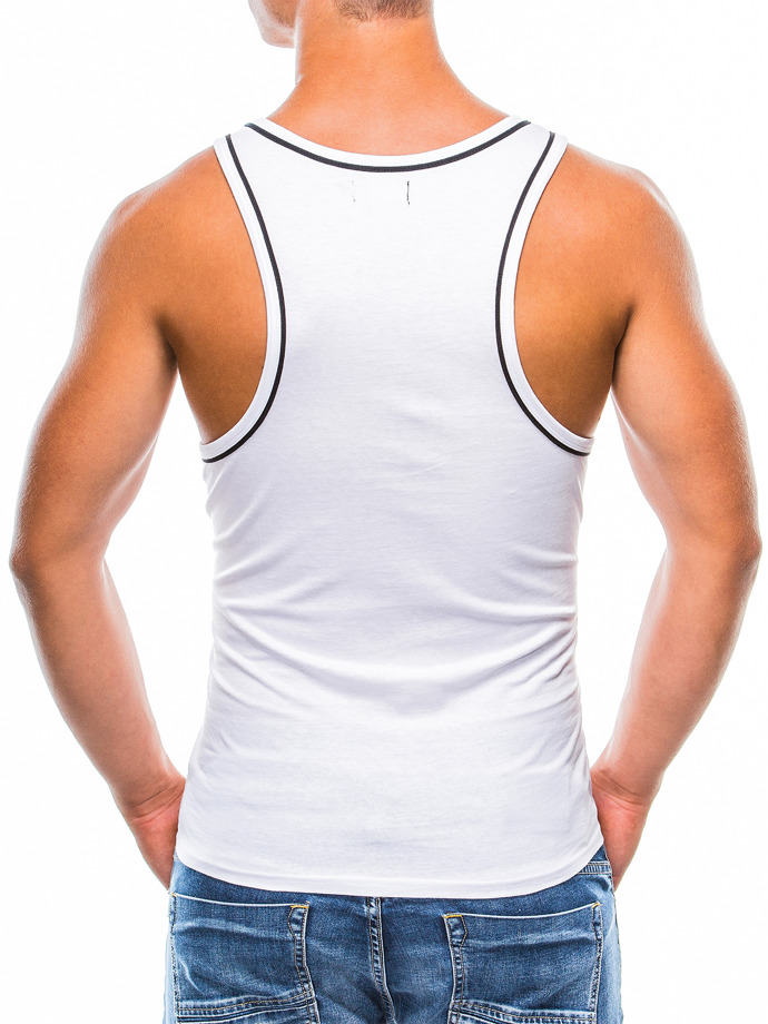 Men's printed tank top S787 - white | MODONE wholesale - Clothing For Men