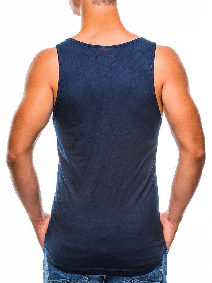 Men's printed tank top S831 - navy | MODONE wholesale - Clothing For Men