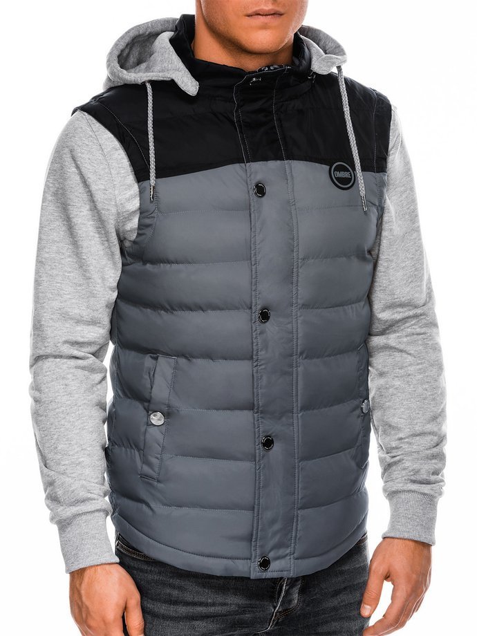 Men's quilted vest V26 - grey