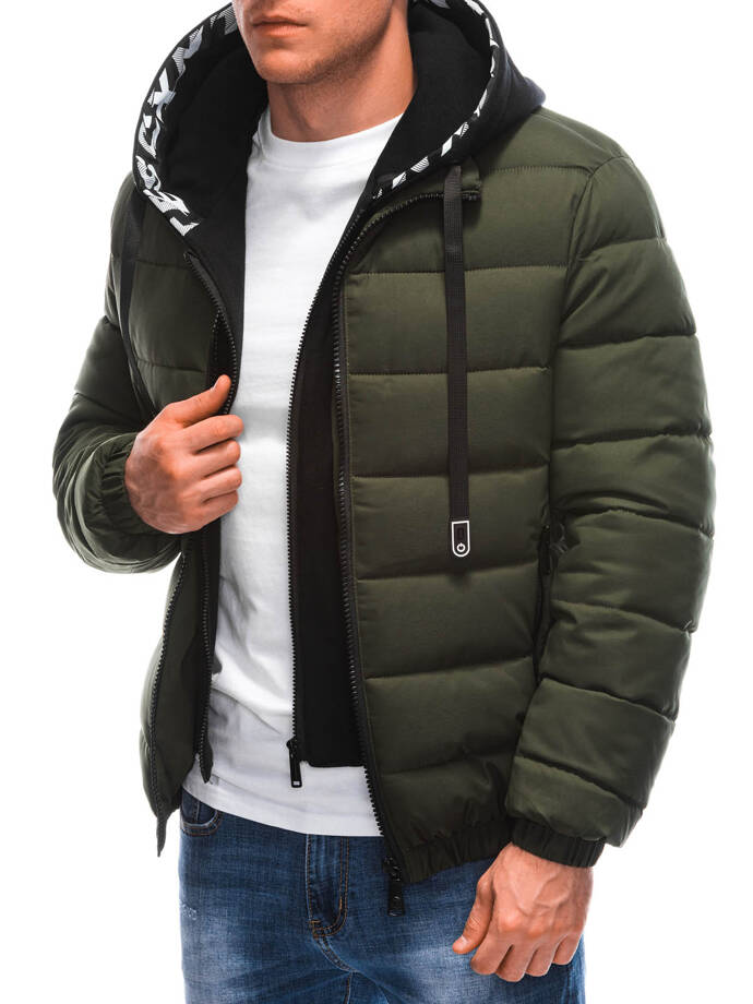 Men's quilted winter jacket 572C - khaki