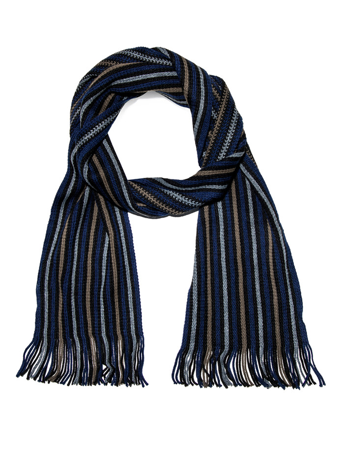 Men's scarf A110 - navy/grey