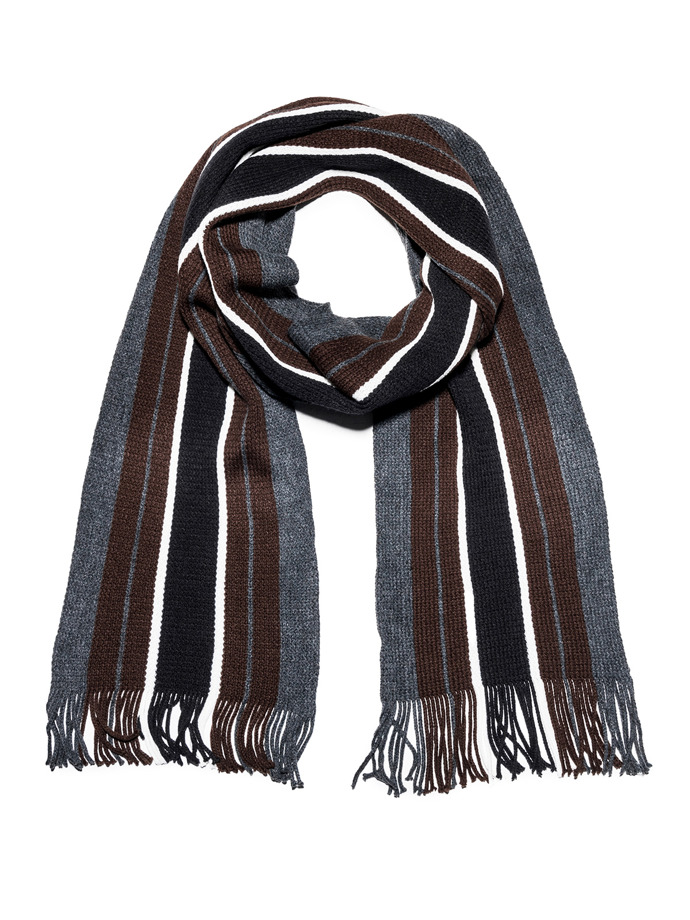 Men's scarf A111 - grey/brown | MODONE wholesale - Clothing For Men