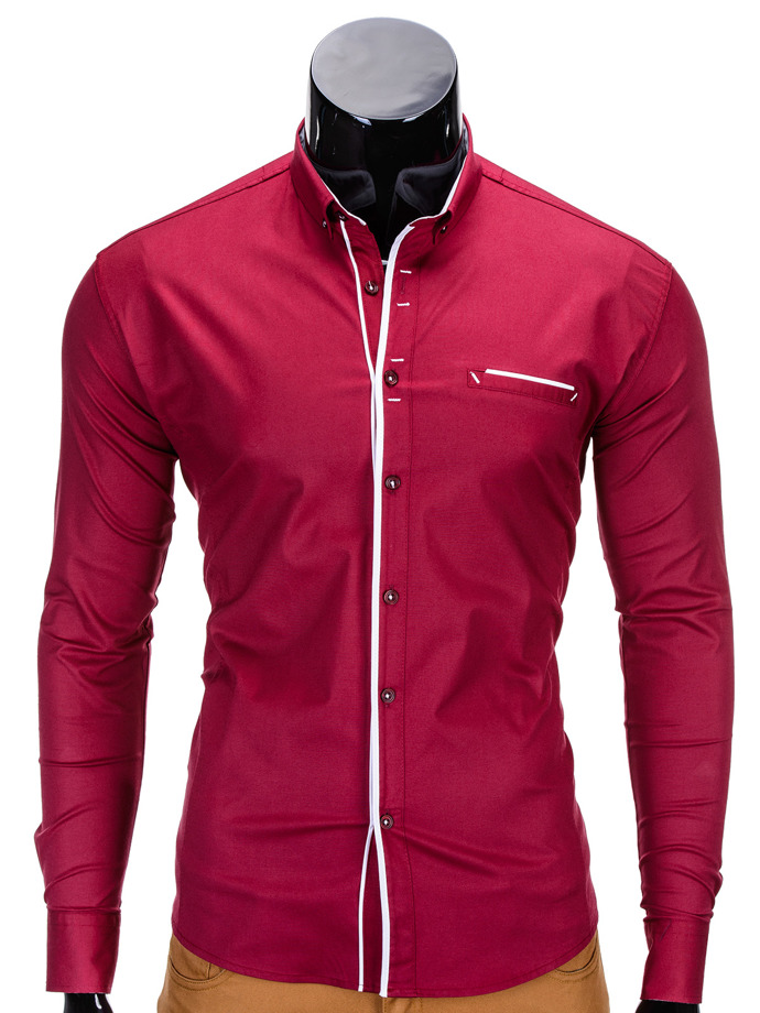 Men's shirt - burgundy K331