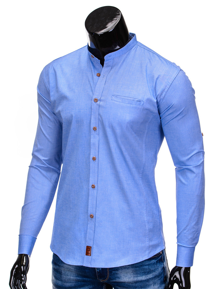 Men's shirt with long sleeves K353 - blue