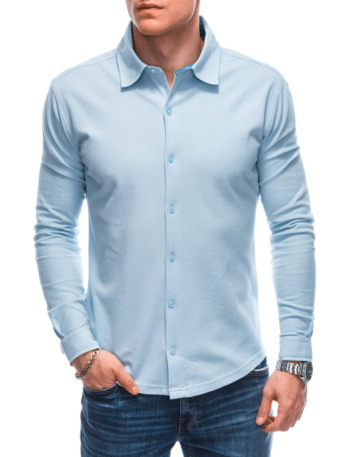 Men's shirt with long sleeves K523 - blue