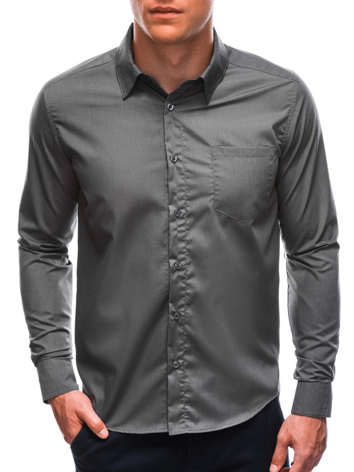 Men's shirt with long sleeves K597 - dark grey