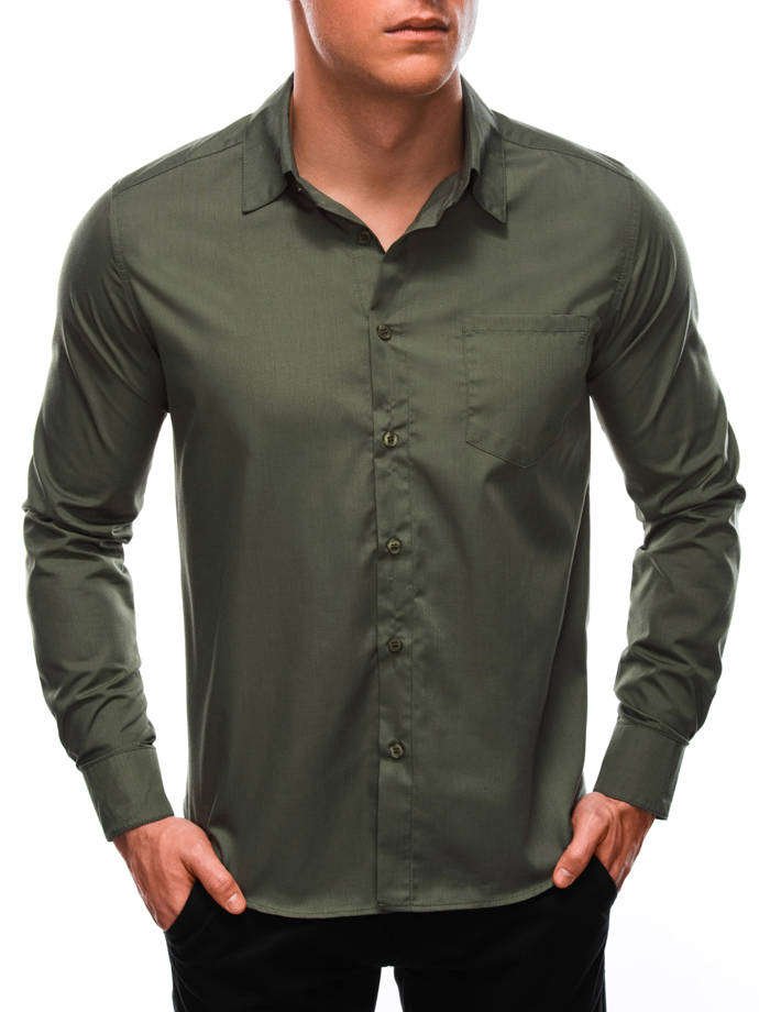 Men's shirt with long sleeves K597 - olive