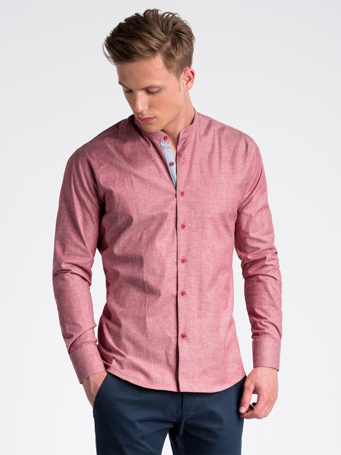 Men's shirt with long sleeves - red K488