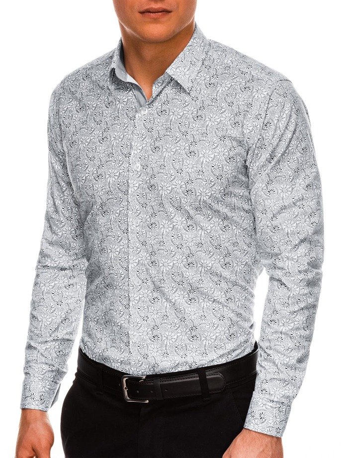 Men's shirt with long sleeves - white K532