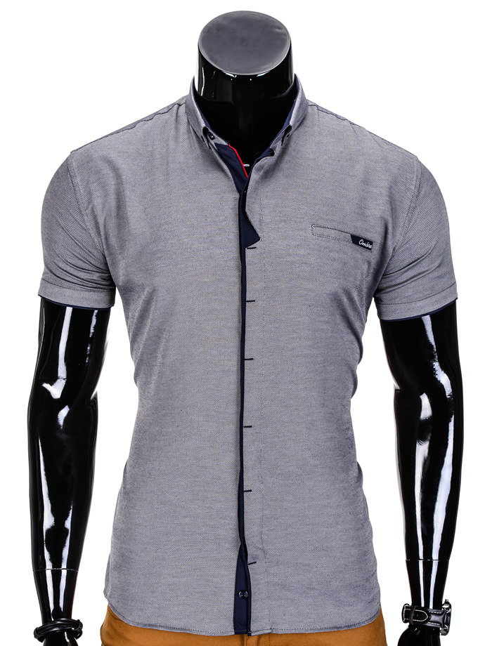 Men's shirt with short sleeves K337 - dark grey