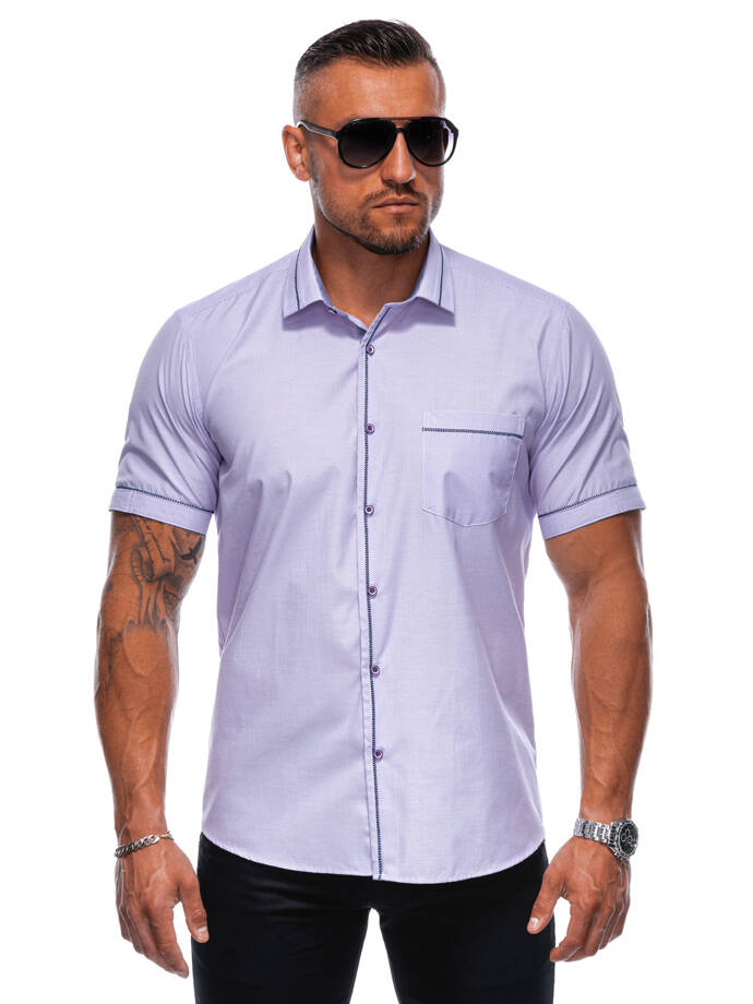 Men's shirt with short sleeves K677 - violet